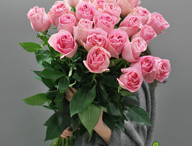Роза розовая голландская премиум 80 см Фото